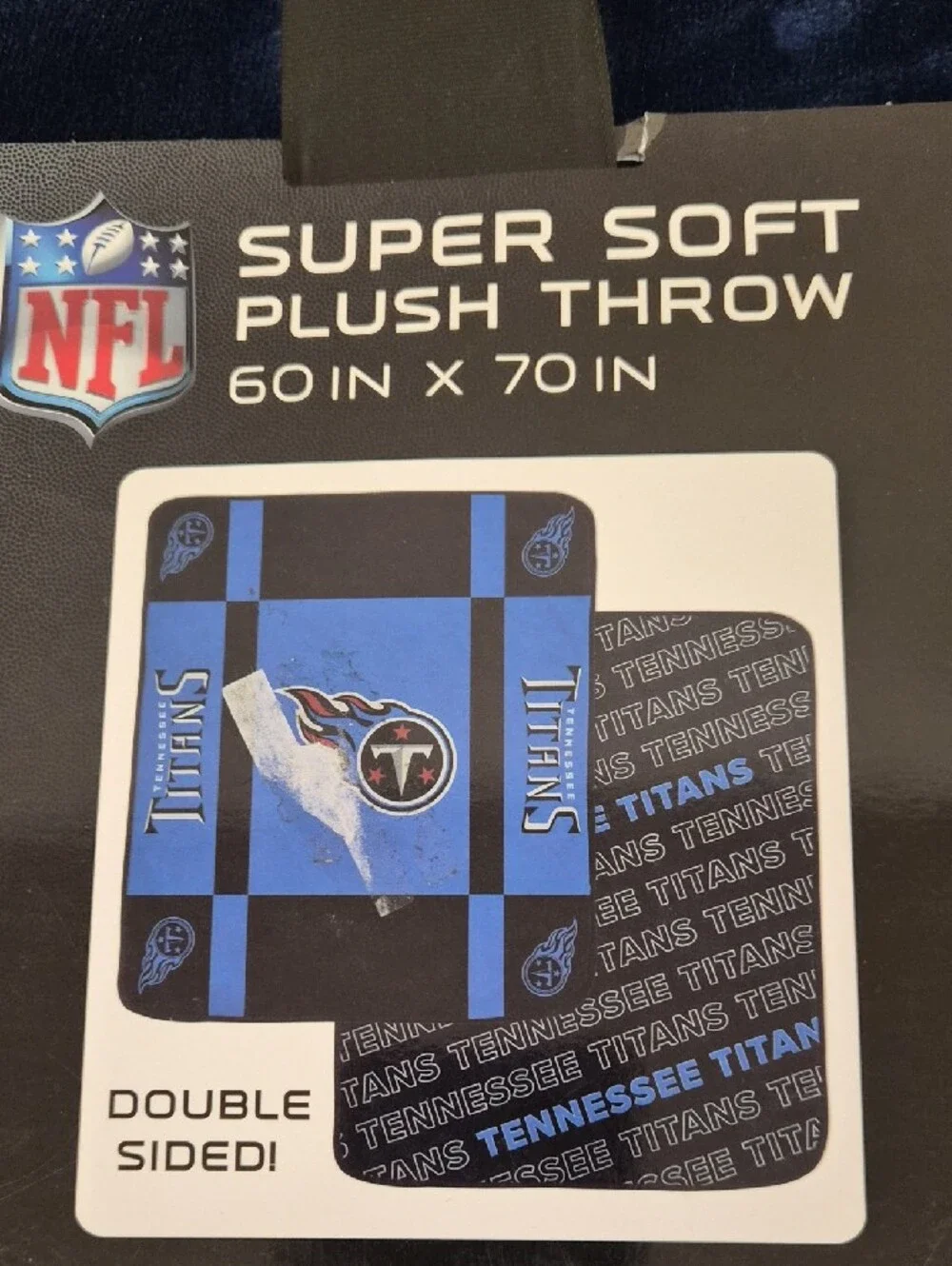 NFL Tennessee Titans Plush Throw - Navy & Light Blue